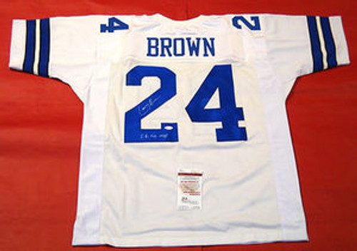 LARRY BROWN AUTOGRAPHED DALLAS COWBOYS JERSEY SUPER BOWL XXX MVP INSCRIPTION JSA