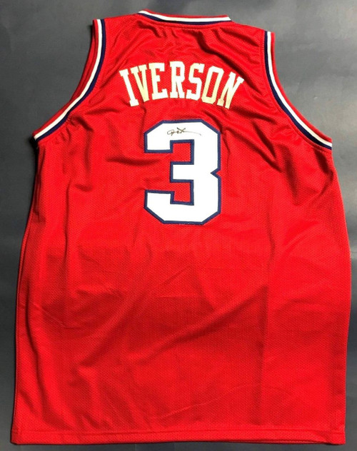 ALLEN IVERSON AUTOGRAPHED PHILADELPHIA 76ERS JERSEY JSA THE ANSWER SIXERS 