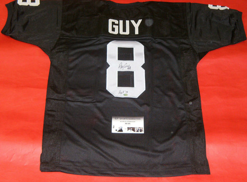 RAY GUY AUTOGRAPHED OAKLAND RAIDERS JERSEY GTSM HOF 14