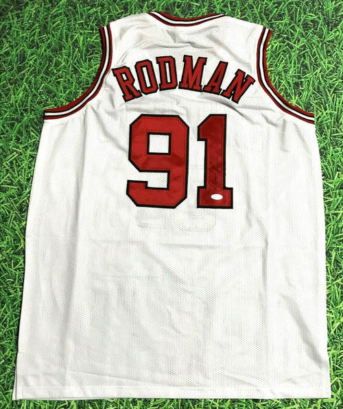 DENNIS RODMAN AUTOGRAPHED CHICAGO BULLS W JERSEY JSA