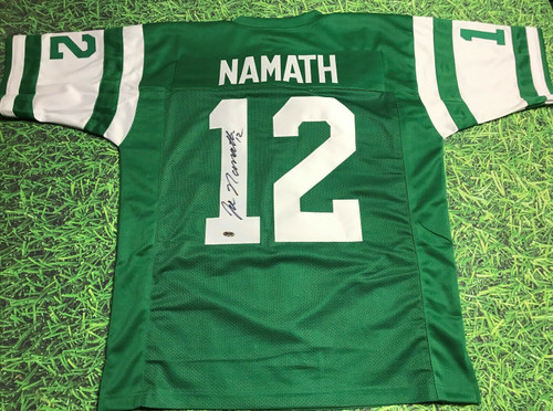 JOE NAMATH AUTOGRAPHED NEW YORK JETS THROWBACK JERSEY STEINER BROADWAY JOE