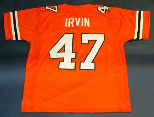 MICHAEL IRVIN CUSTOM UNIVERSITY OF MIAMI HURRICANES JERSEY THE U