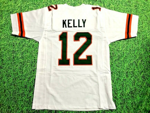 JIM KELLY CUSTOM UNIVERSITY OF MIAMI HURRICANES WHITE JERSEY THE U GNP