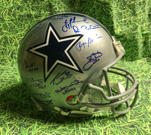 AUTOGRAPHED DALLAS COWBOYS FS HELMET AIKMAN EMMITT IRVIN STAUBACH DORSETT WITTEN