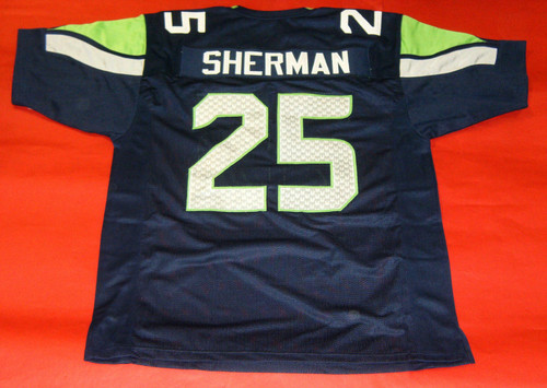 RICHARD SHERMAN PRO STYLE CUSTOM SEA BLUE JERSEY