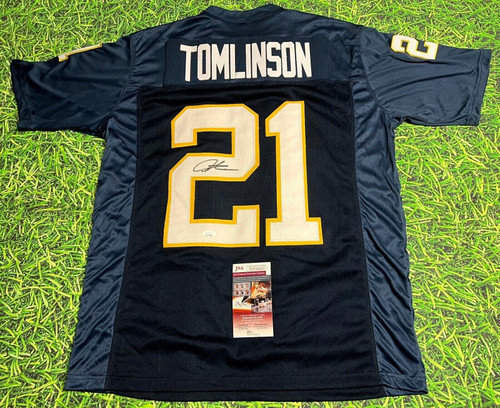 LaDAINIAN TOMLINSON AUTOGRAPHED SAN DIEGO CHARGERS DB JERSEY JSA