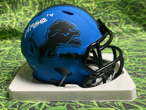 AMON-RA ST BROWN AUTOGRAPHED DETROIT LIONS RAVE SPEED MINI HELMET BECKETT BAS