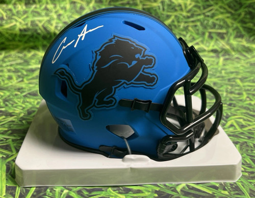 AIDAN HUTCHINSON AUTOGRAPHED DETROIT LIONS RAVE SPEED MINI HELMET BECKETT BAS