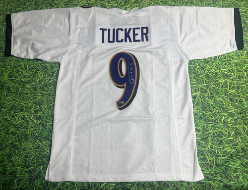 JUSTIN TUCKER AUTOGRAPHED BALTIMORE RAVENS W JERSEY PIA