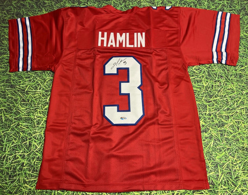 DAMAR HAMLIN AUTOGRAPHED BUFFALO BILLS R JERSEY PIA