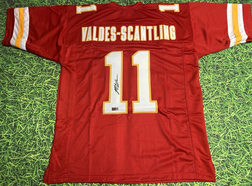 MARQUEZ VALDES-SCANTLING AUTOGRAPHED KANSAS CITY CHIEFS R JERSEY PIA