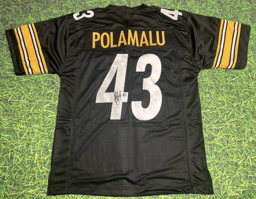 TROY POLAMALU AUTOGRAPHED PITTSBURGH STEELERS JERSEY GAI LAST ONE