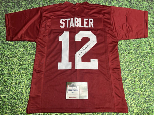 KEN STABLER AUTOGRAPHED ALABAMA CRIMSON TIDE JERSEY AASH BAMA RAIDERS LAST ONE