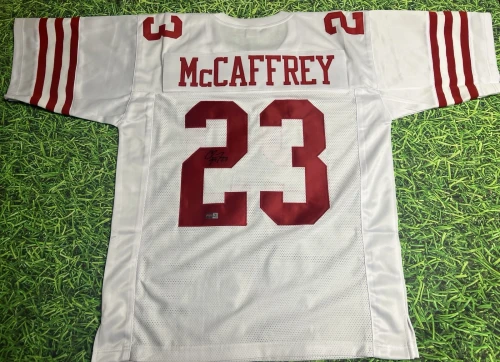 CHRISTIAN McCAFFREY AUTOGRAPHED SAN FRANCISCO 49ERS W JERSEY CMC PIA