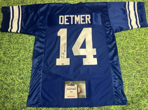 TY DETMER AUTOGRAPHED BYU COUGARS JERSEY HEISMAN AASH