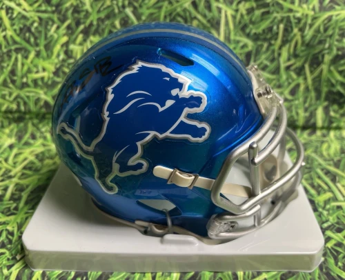 AMON-RA ST BROWN AUTOGRAPHED DETROIT LIONS FLASH MINI HELMET PIA JSA