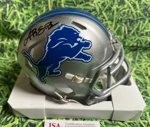 AMON-RA ST BROWN AUTOGRAPHED DETROIT LIONS SPEED MINI HELMET PIA JSA