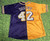 JAMES WORTHY CUSTOM LOS ANGELES LAKERS SPLIT BASEBALL STYLE JERSEY L