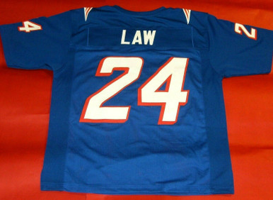 Ty Law Signed New England Patriots Red Jersey (JSA COA) 3xSuper