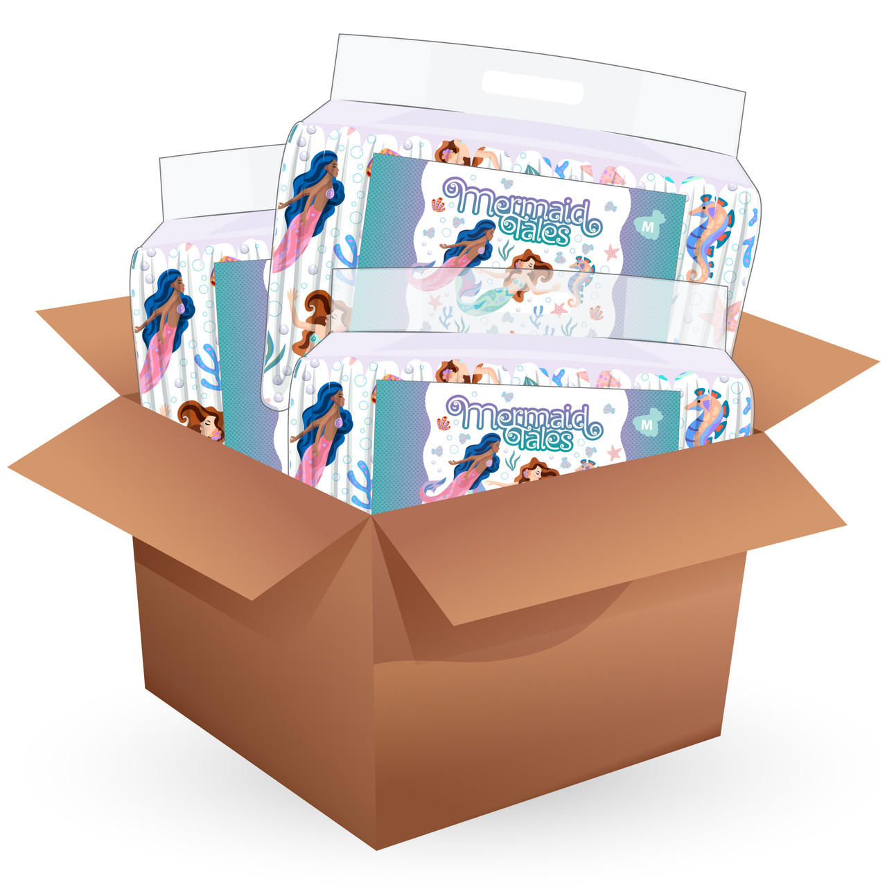  Rearz - Mermaid Tales - All-Night Adult Diapers (Sample 2 Pack)  (Medium) : Baby