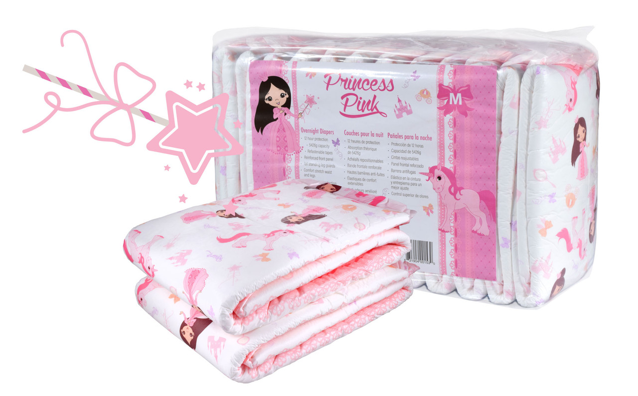  Rearz - Princess Pink - Overnight Adult Diapers (Sample - 2  Pack) (Large) : Rearz: Baby