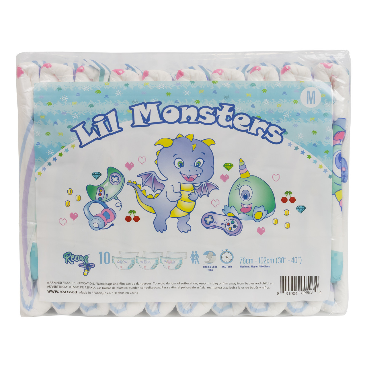 ABDL Printed Diapers | Lil' Monsters