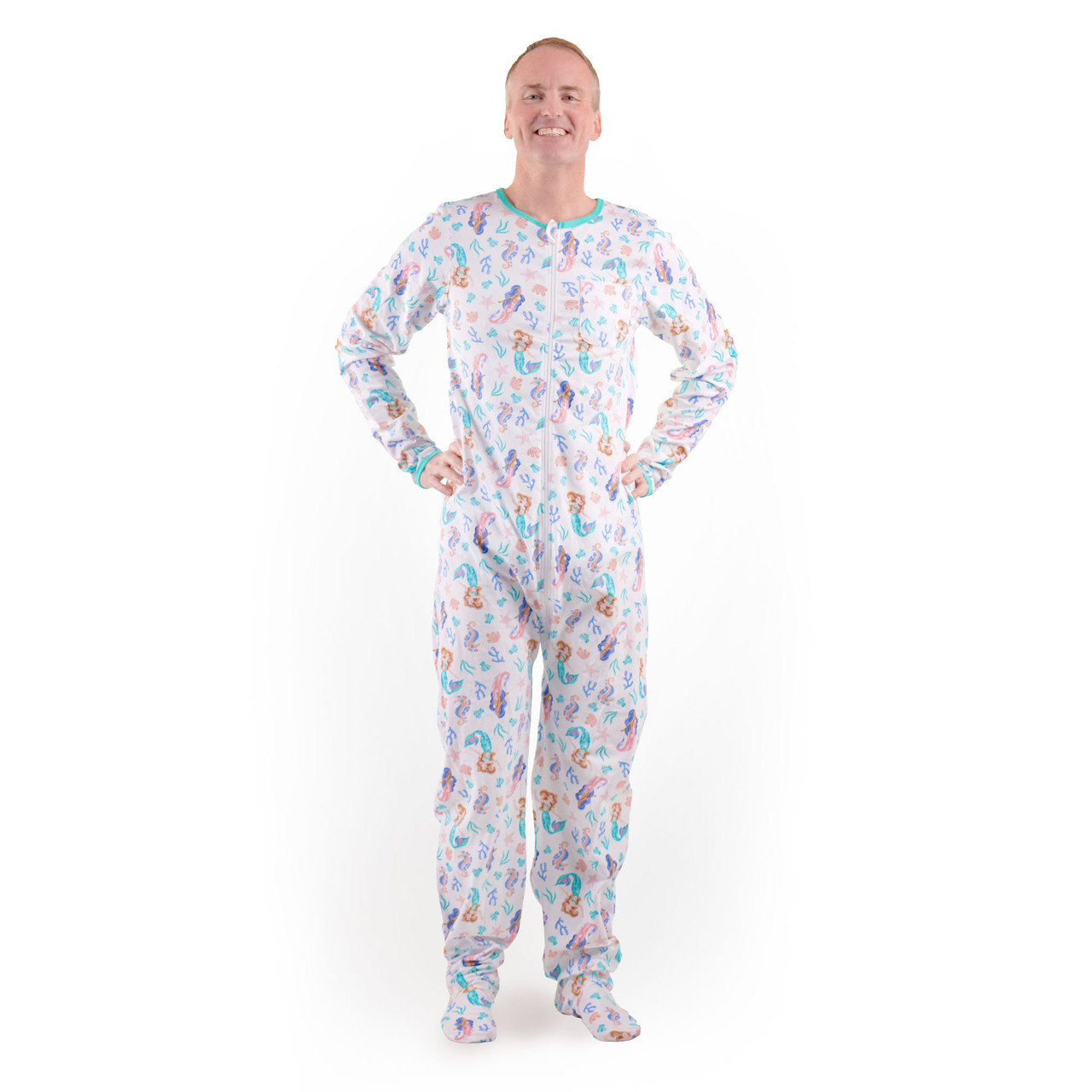 Mermaid Tales Zippered Adult Footed Jammies