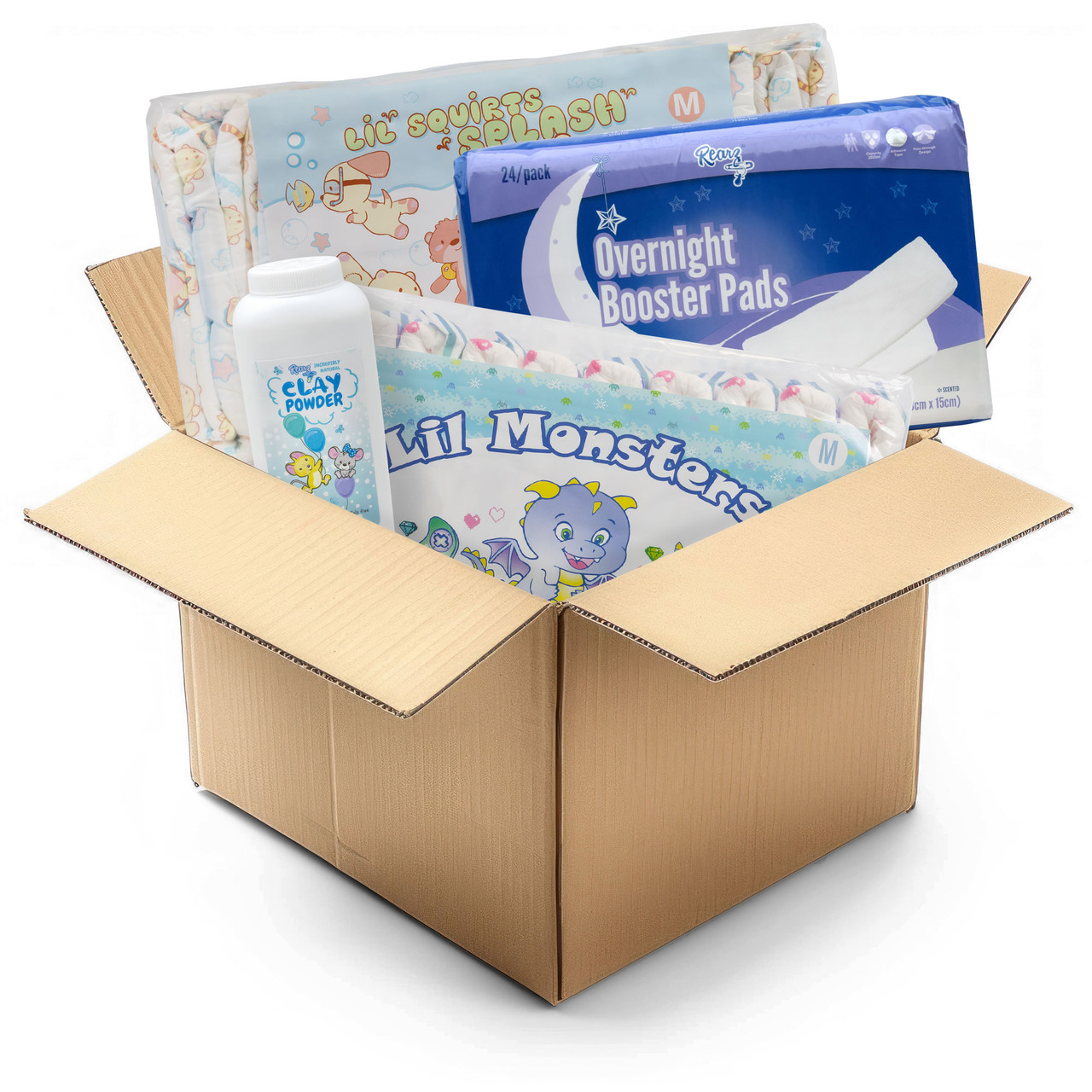 Mサイズ リトルキングス 2パック ABDL Printed Diapers | Rearz Lil' Mixed Case of Diapers