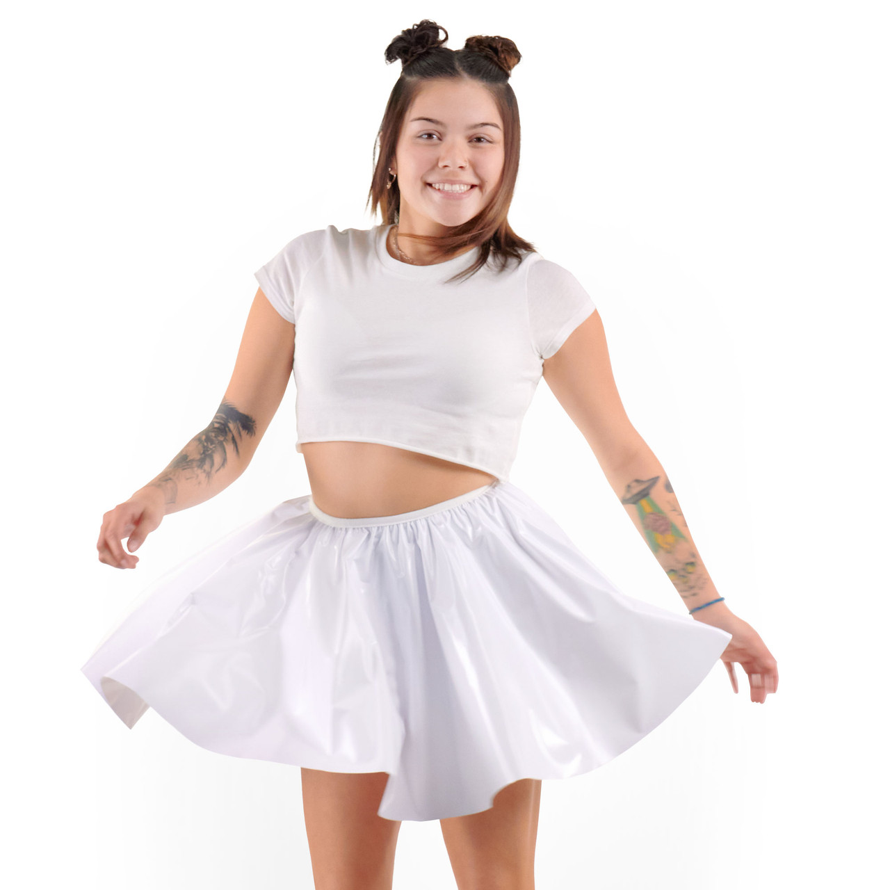 Discover 83+ white pvc skirt latest