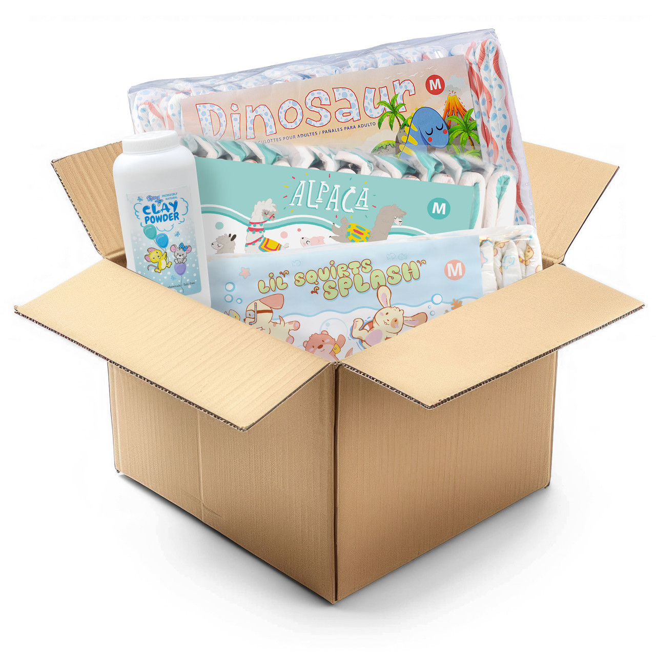 ABDL Printed Diapers | Adult Animal Parade Mixed Case