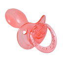 Red adult pacifier with small shiels