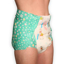 Side-view of modeled Rearz Alpaca adult diaper.