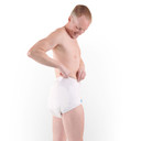 Inspire+ incontinence briefs side on male model