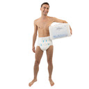 Male model wearing and holding bag of Mega Inspire+.