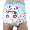 Back imagery of X-Large critter caboose diaper.