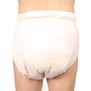 Male wearing Omutsu Waddle Cloth Diaper, showcasing the back.