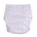 White absorbent adult pocket diaper, front-view.