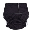 Black adult pocket diaper, front-view.