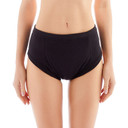 Modeled washable protective briefs, front-view.