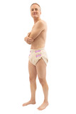 Diaper Clips on male model.