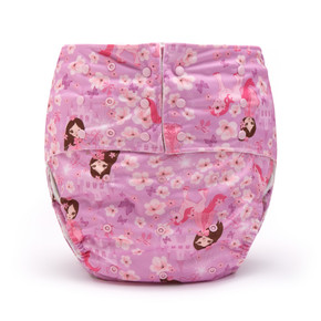 Blossom Princess Pink adult pocket diaper, front-view.