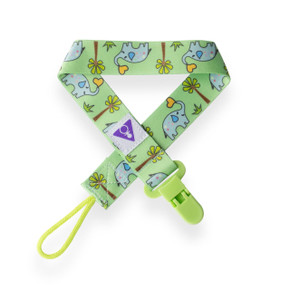 Adult Pacifier Clip - Green Elephants Adult Pacifier Clip - Green Elephants