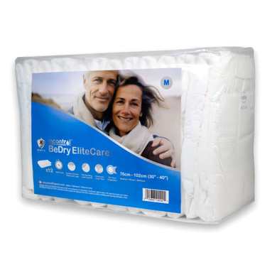 Bag of BeDry EliteCare Premium Briefs.