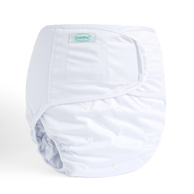 White velcro diaper cover wrap, front-view.