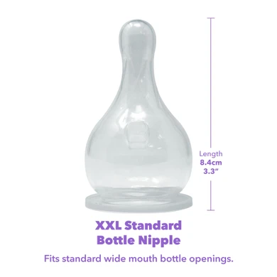 Standard adult bottle nipple measurements.