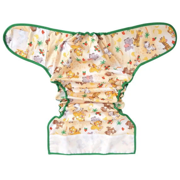 Safari adult diaper wrap extended open, outer-side.