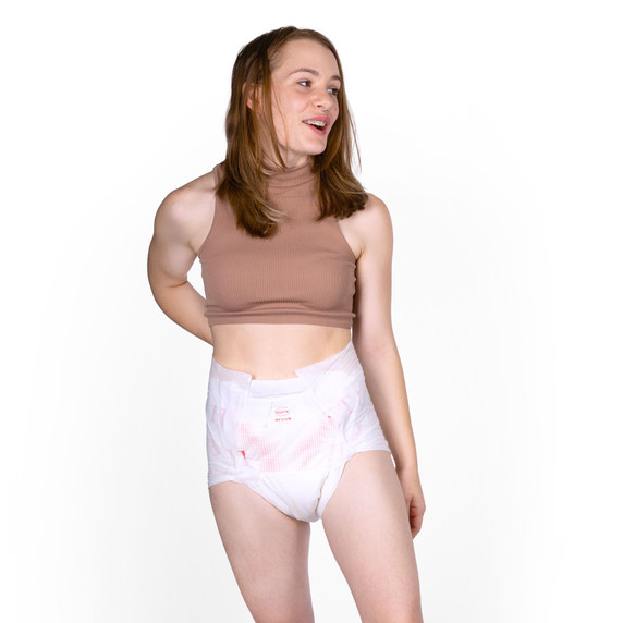 Female model wearing Incontrol Active Air Briefs, front-view.