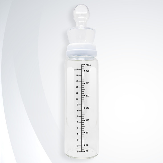 XXL adult nipple on bottle.