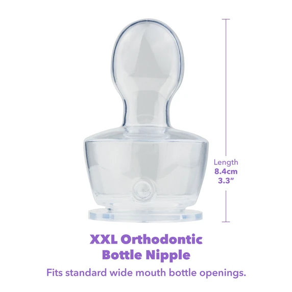 Size of orthodontic bottle nipple.