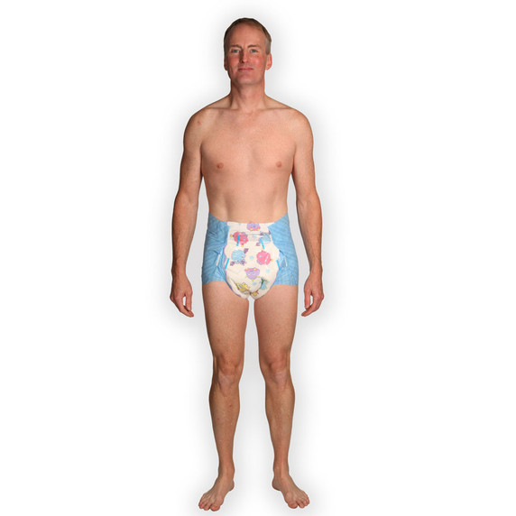 Rearz Lil Monsters diapers on male model, front